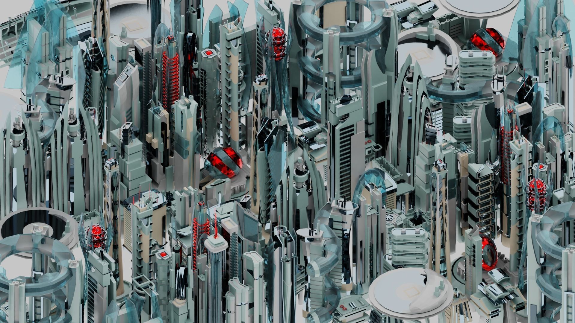 35 Futuristic Buildings VOL 2 Low-poly 3D model_1