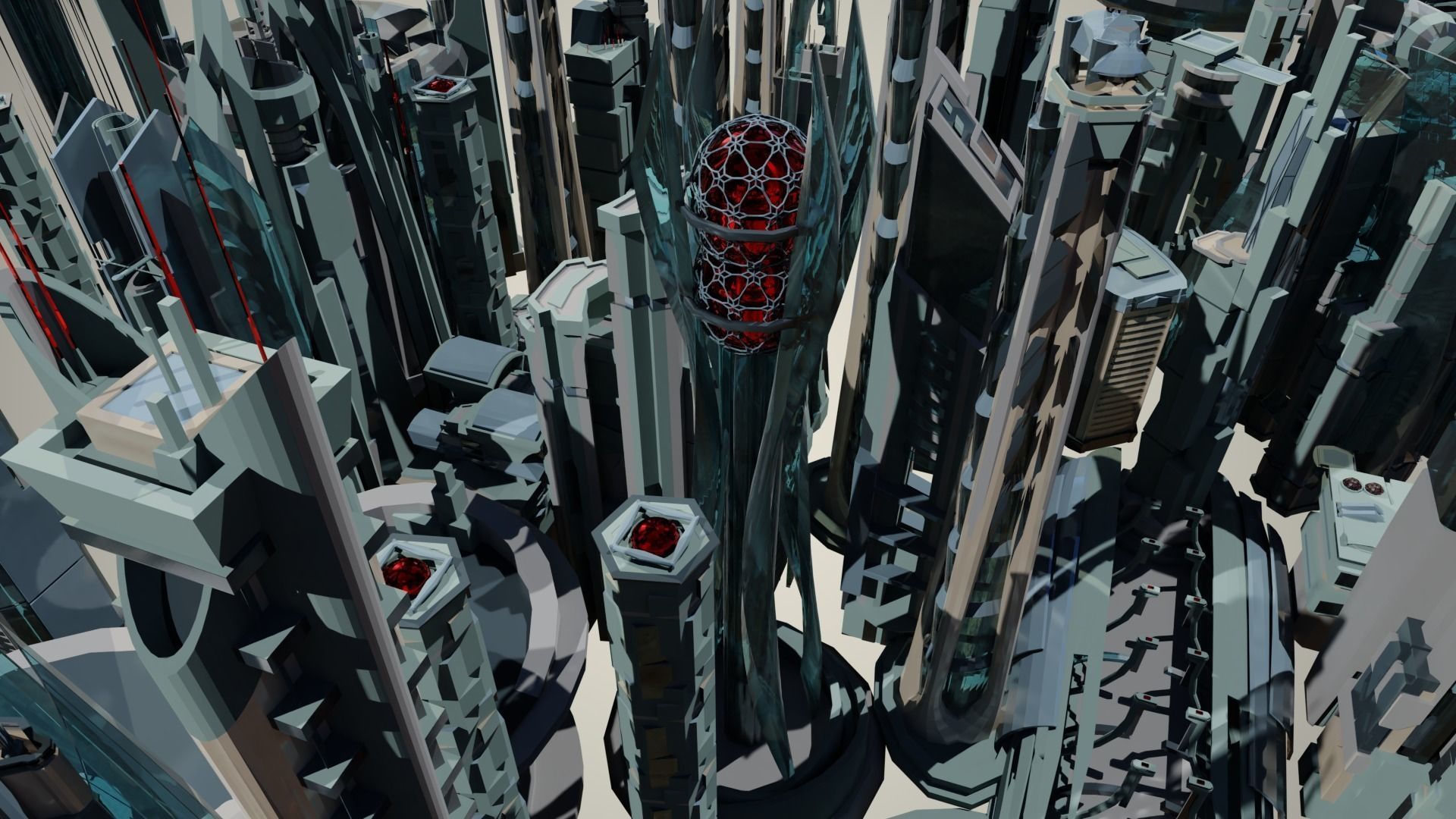 35 Futuristic Buildings VOL 2 Low-poly 3D model_3