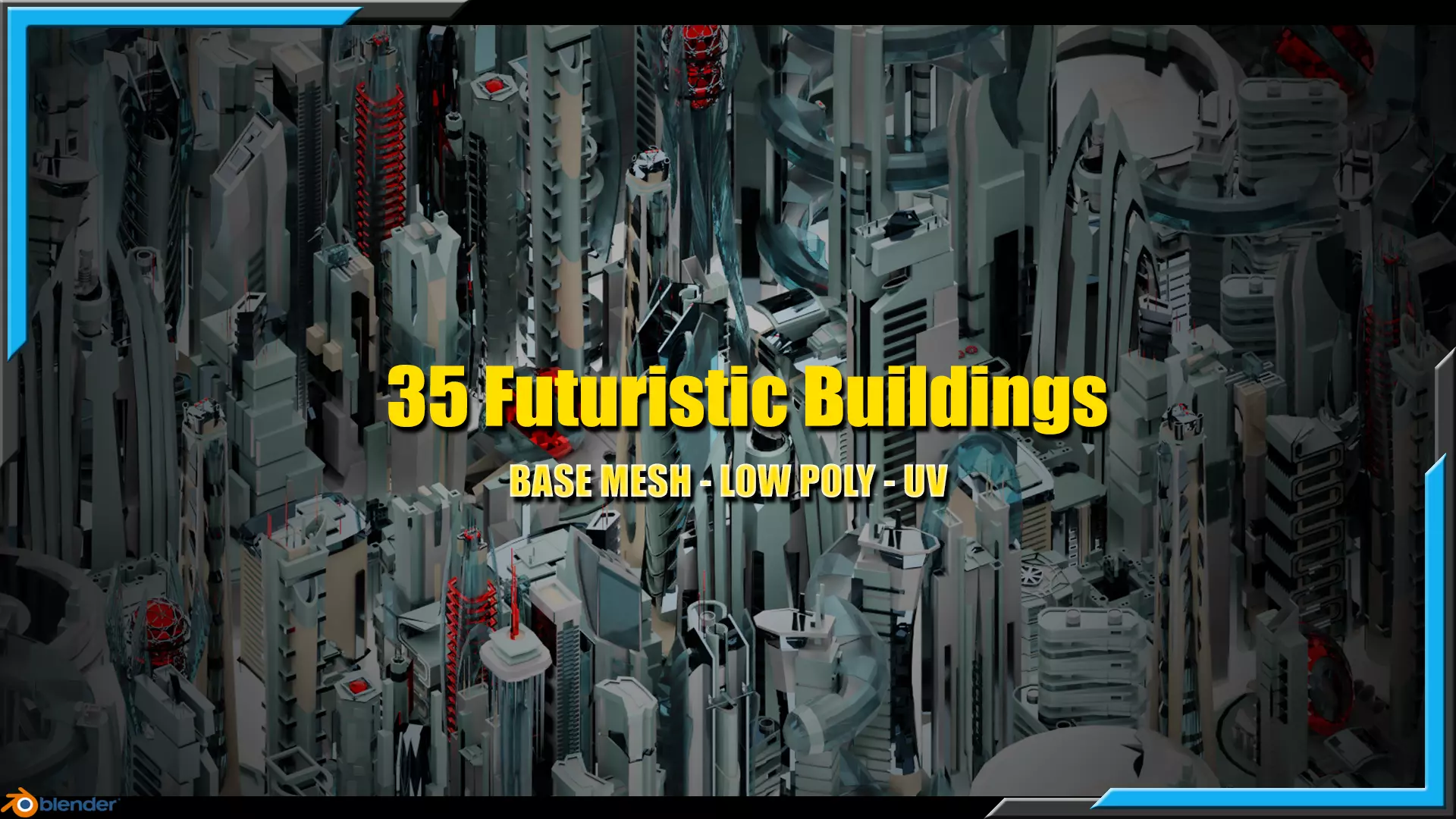 35 Futuristic Buildings VOL 2 Low-poly 3D model