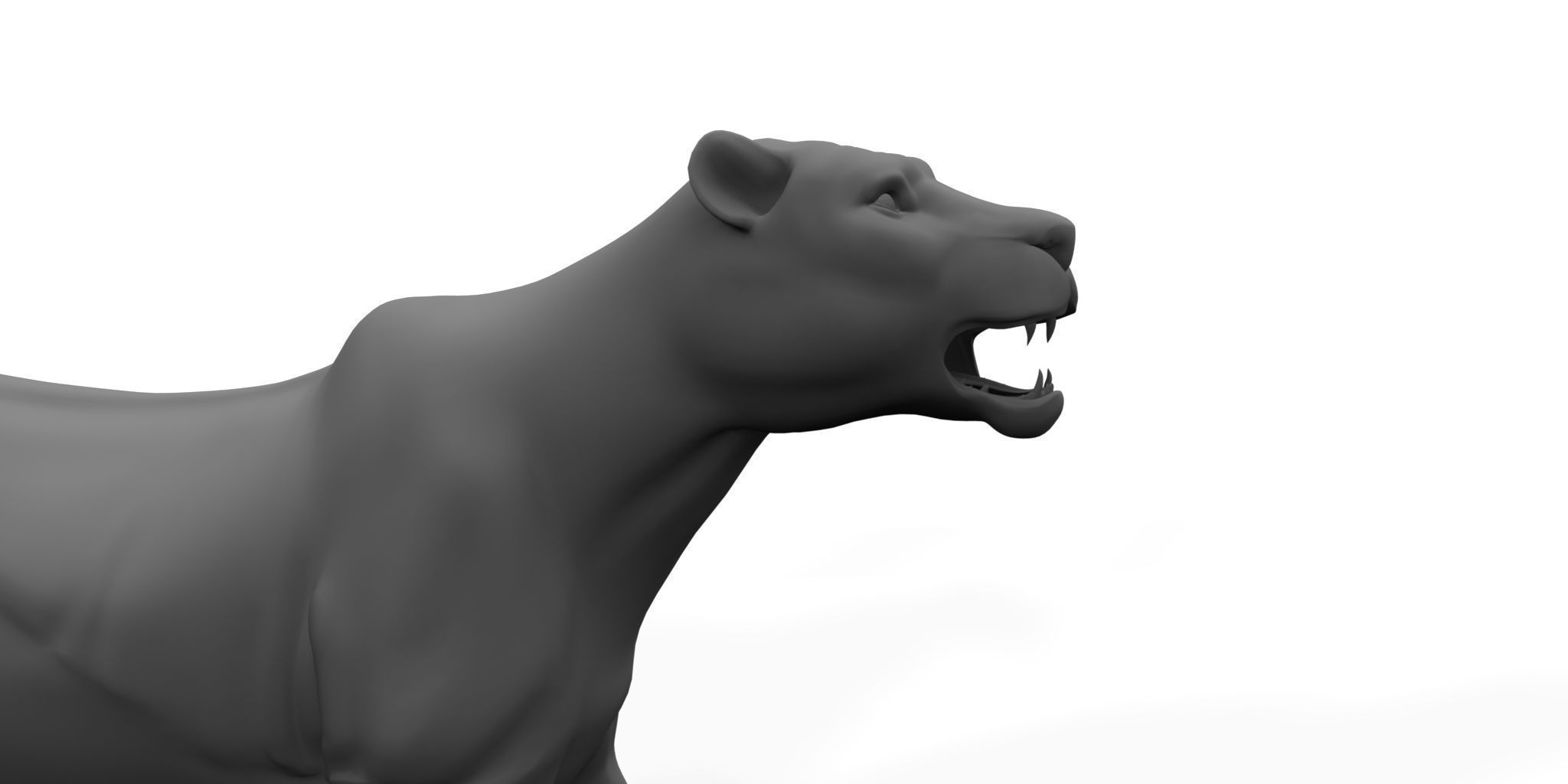 female lion 3d model 3D model_2