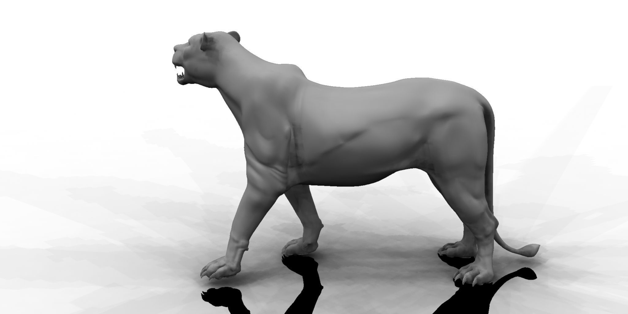 female lion 3d model 3D model_3