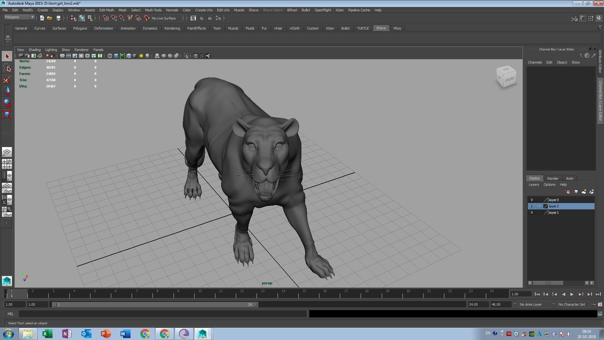 female lion 3d model 3D model_1