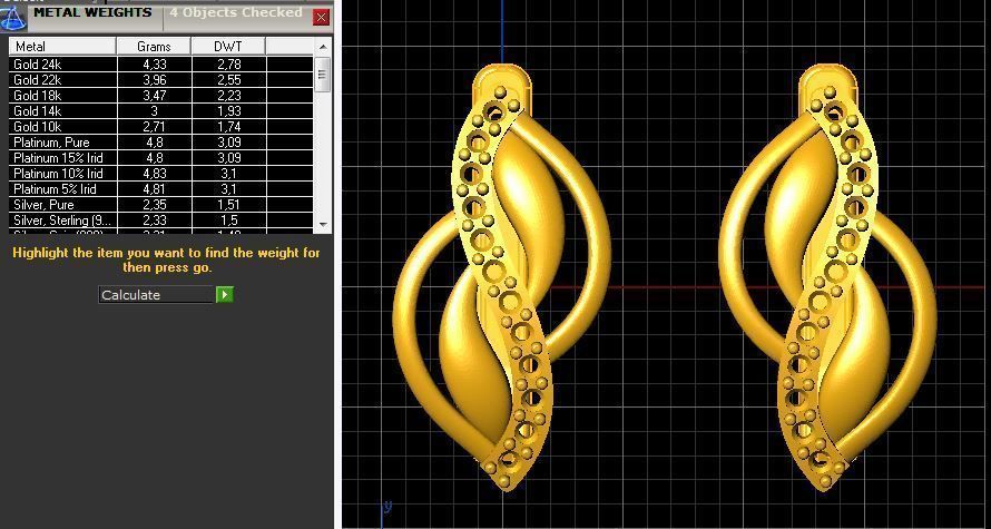 Sets of earrings and rings 6 pairs 12 models 3D print model_28