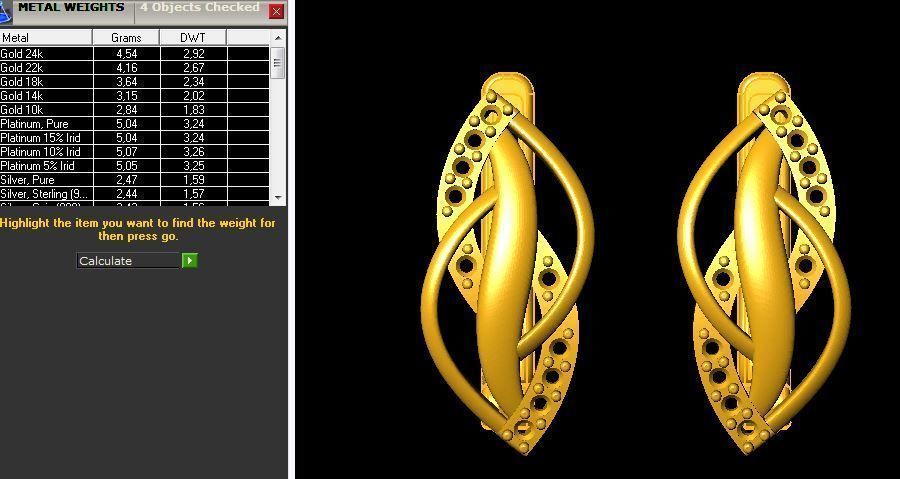 Sets of earrings and rings 6 pairs 12 models 3D print model_34