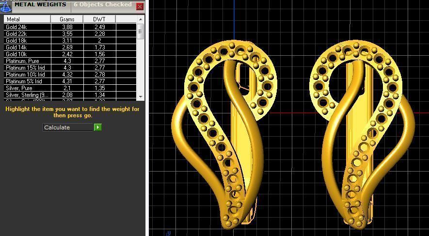 Sets of earrings and rings 6 pairs 12 models 3D print model_31