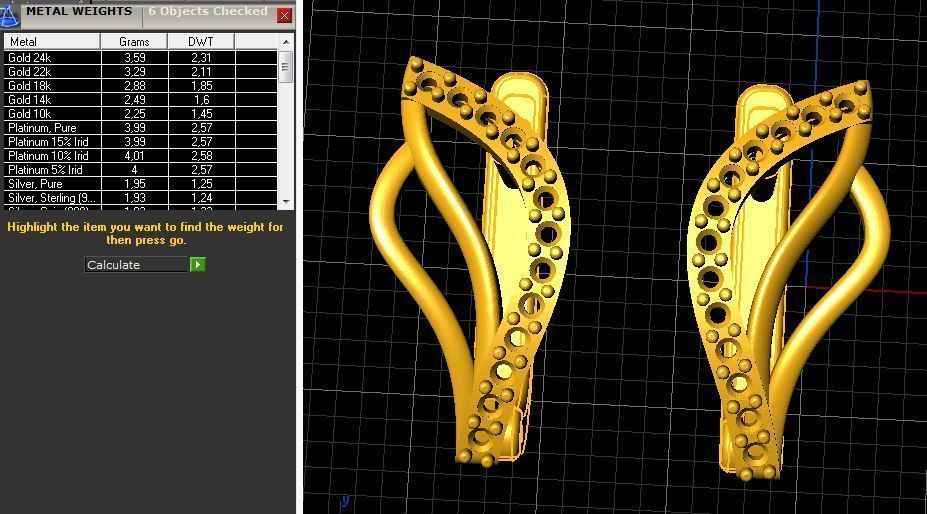 Sets of earrings and rings 6 pairs 12 models 3D print model_17