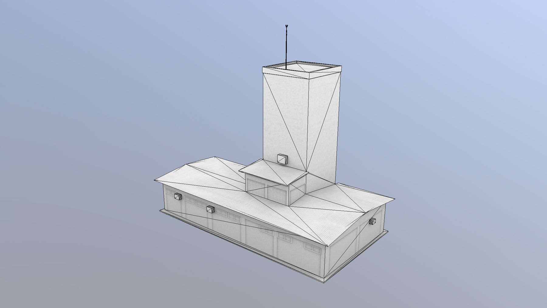 MilitaryBase PortoVelho ControlRoom Low-poly 3D model_9