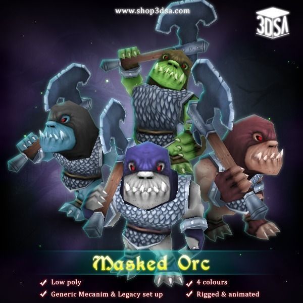 Masked Orc Low-poly 3D model