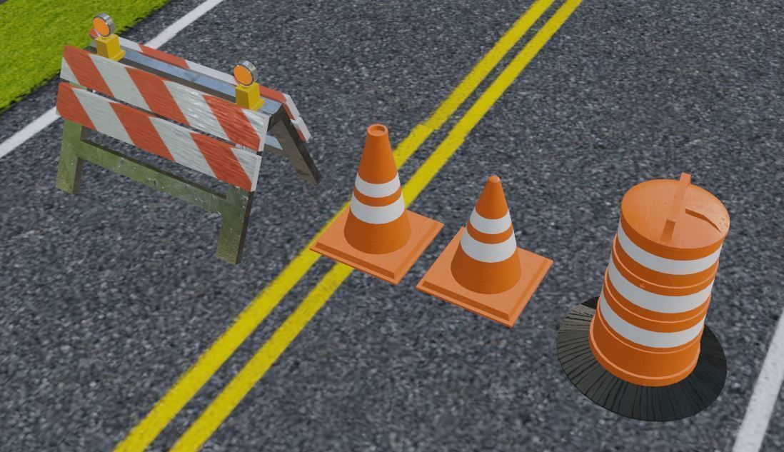 Street Asset Pack Low-poly 3D model_8