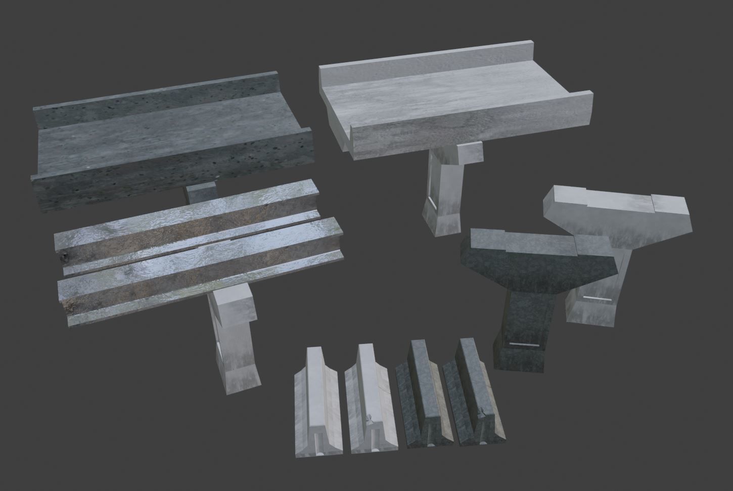 Street Asset Pack Low-poly 3D model_4