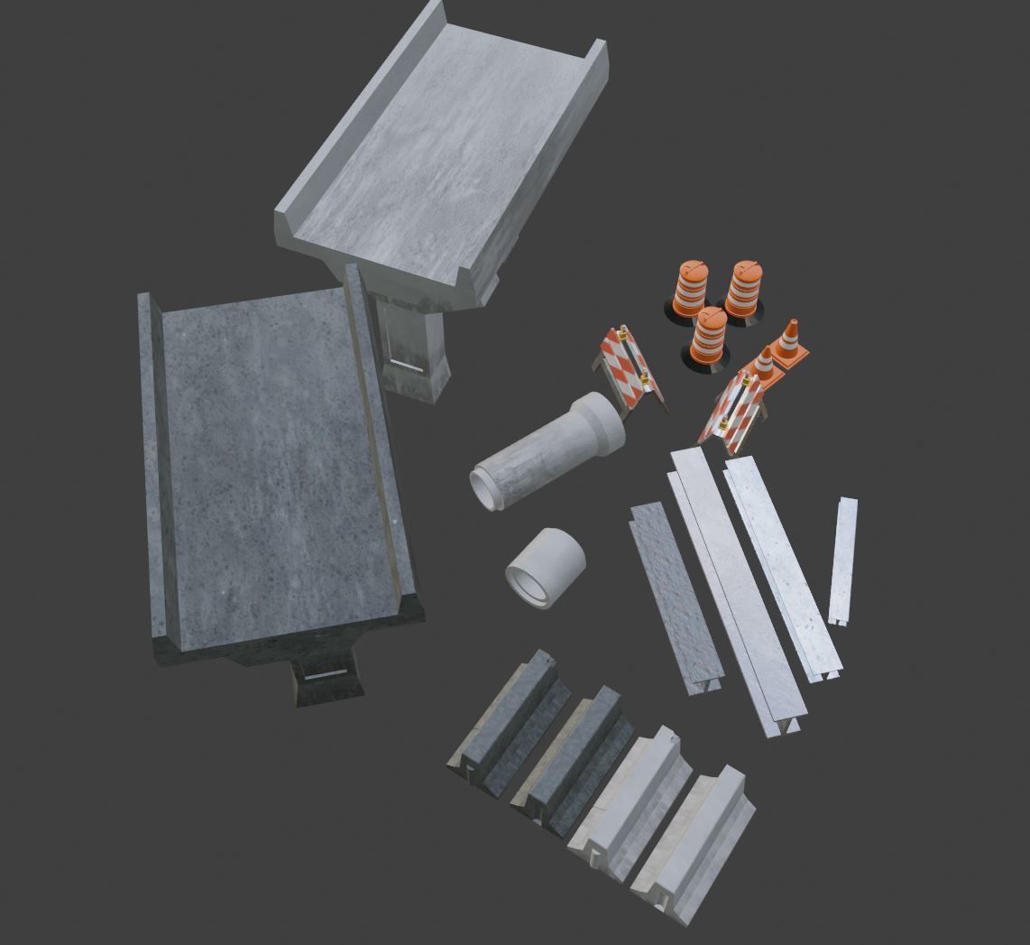 Street Asset Pack Low-poly 3D model_6