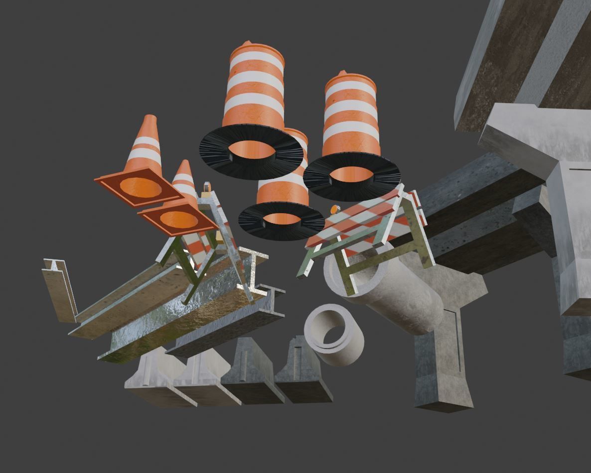 Street Asset Pack Low-poly 3D model_11