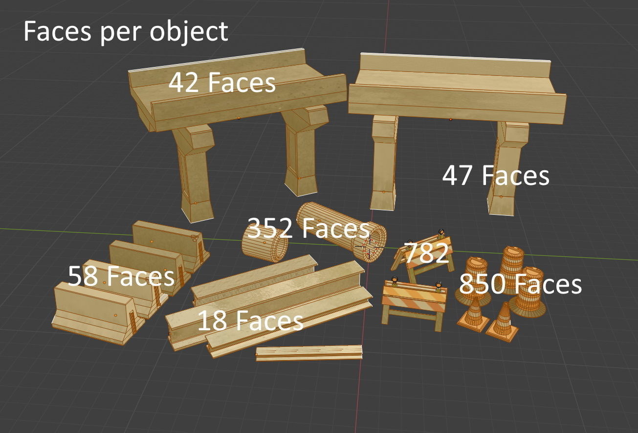 Street Asset Pack Low-poly 3D model_1