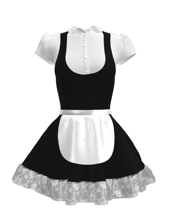 3D model Maid outfit VR / AR / low-poly