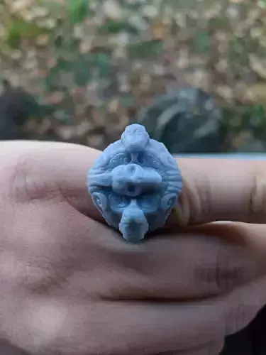 Skull and snake ring