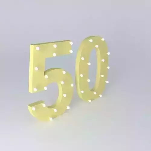 Lightbulb 50 sign