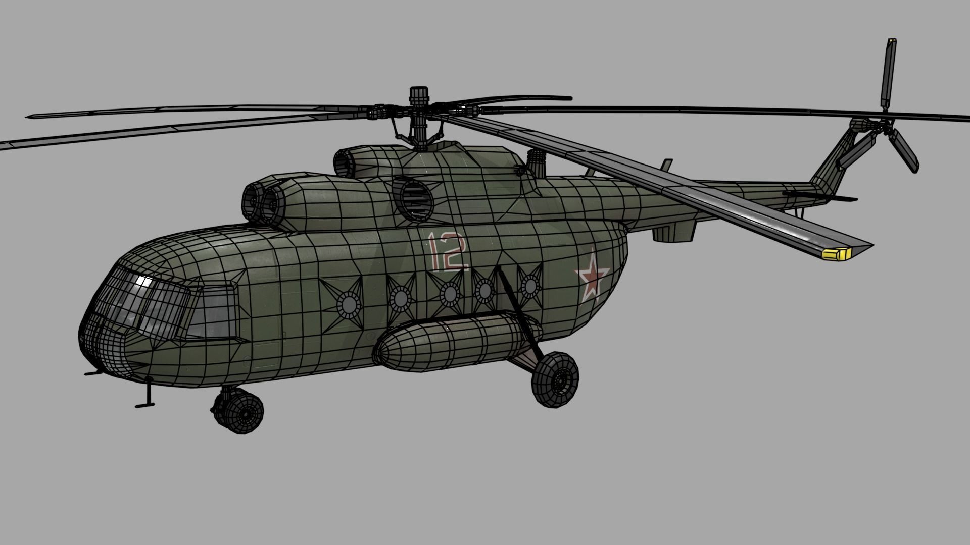 Mil mi 8 low poly animated Low-poly 3D model_26