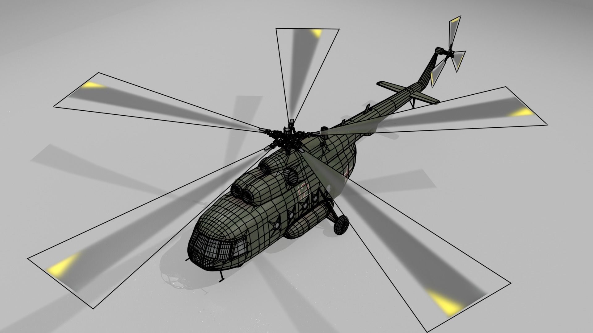 Mil mi 8 low poly animated Low-poly 3D model_3