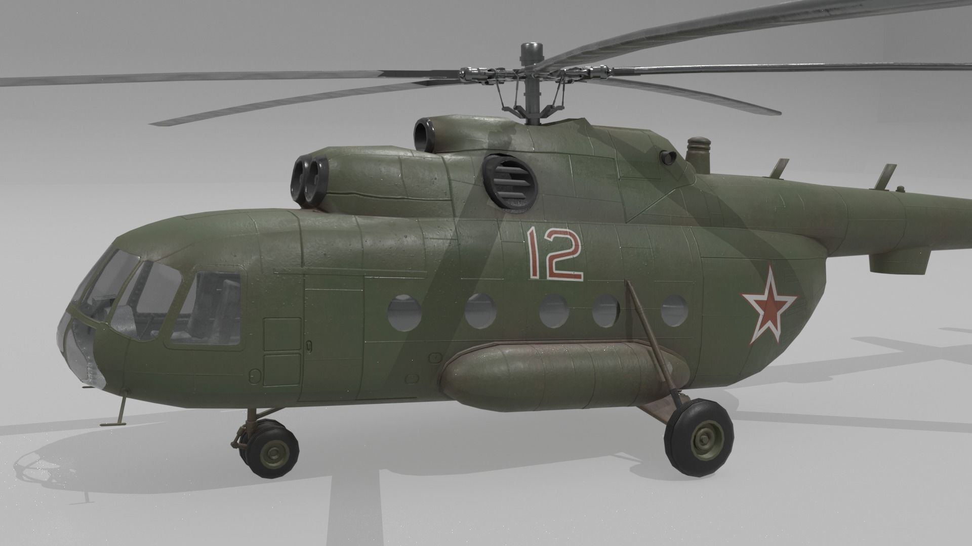 Mil mi 8 low poly animated Low-poly 3D model_11