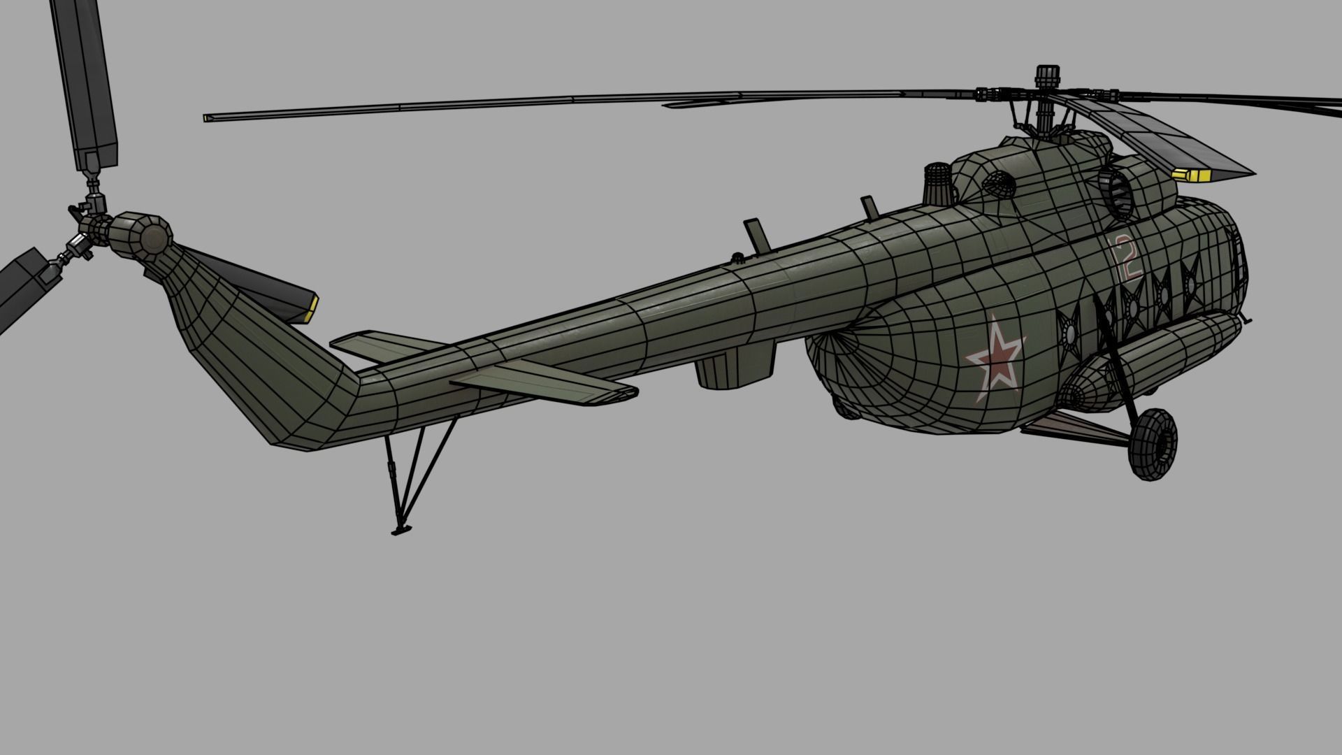 Mil mi 8 low poly animated Low-poly 3D model_27