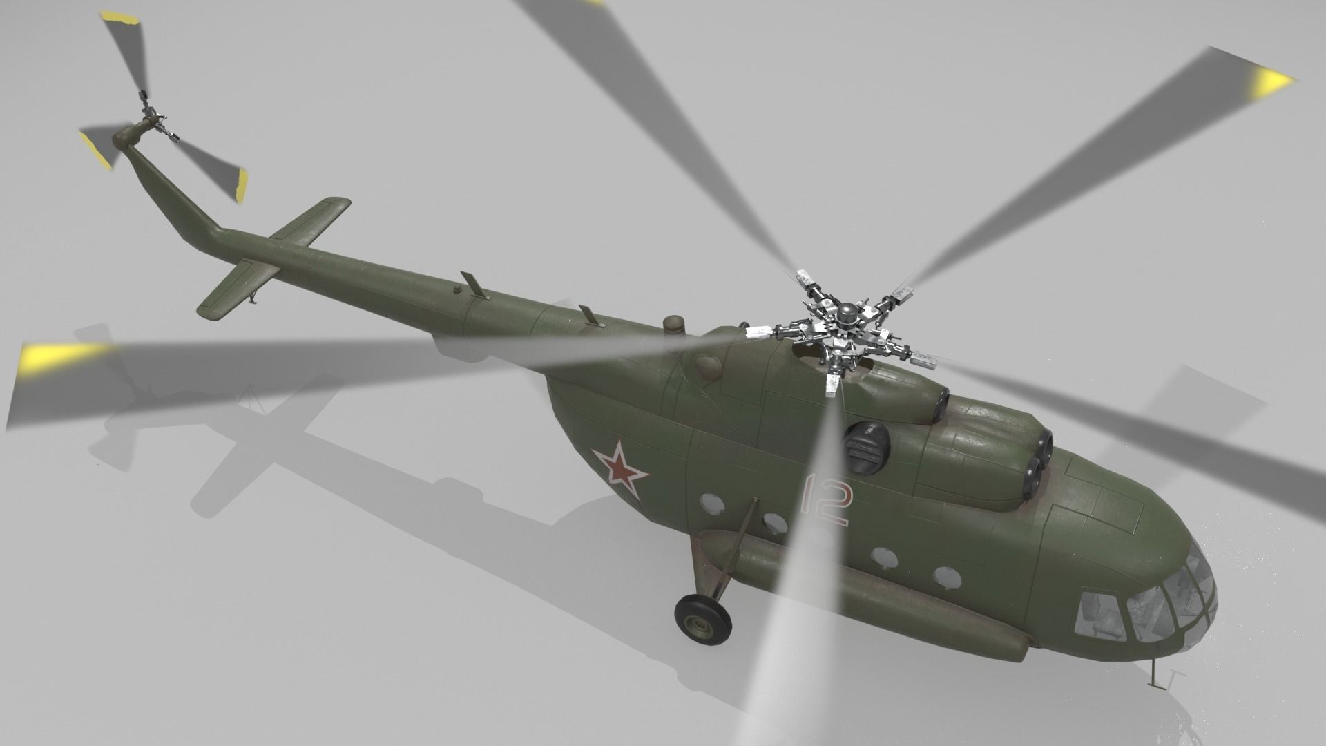 Mil mi 8 low poly animated Low-poly 3D model_5