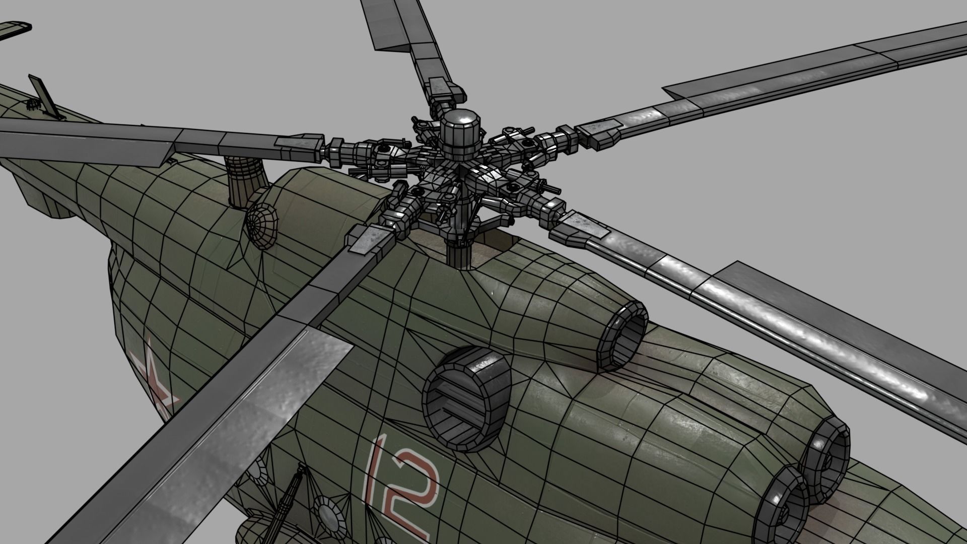 Mil mi 8 low poly animated Low-poly 3D model_1