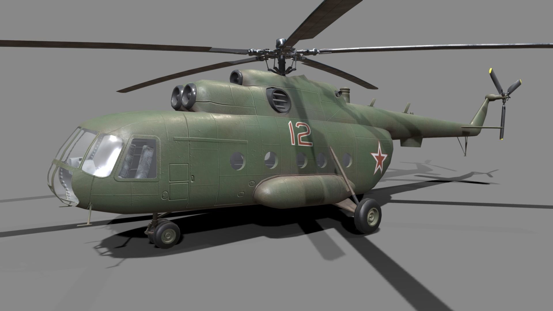 Mil mi 8 low poly animated Low-poly 3D model_8