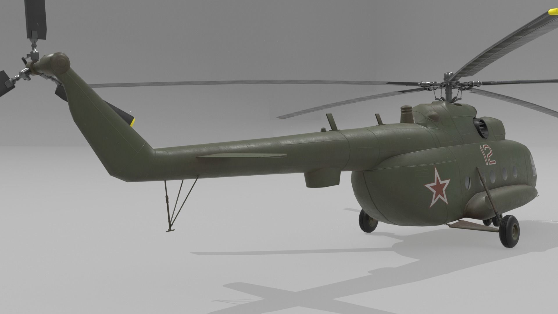 Mil mi 8 low poly animated Low-poly 3D model_23