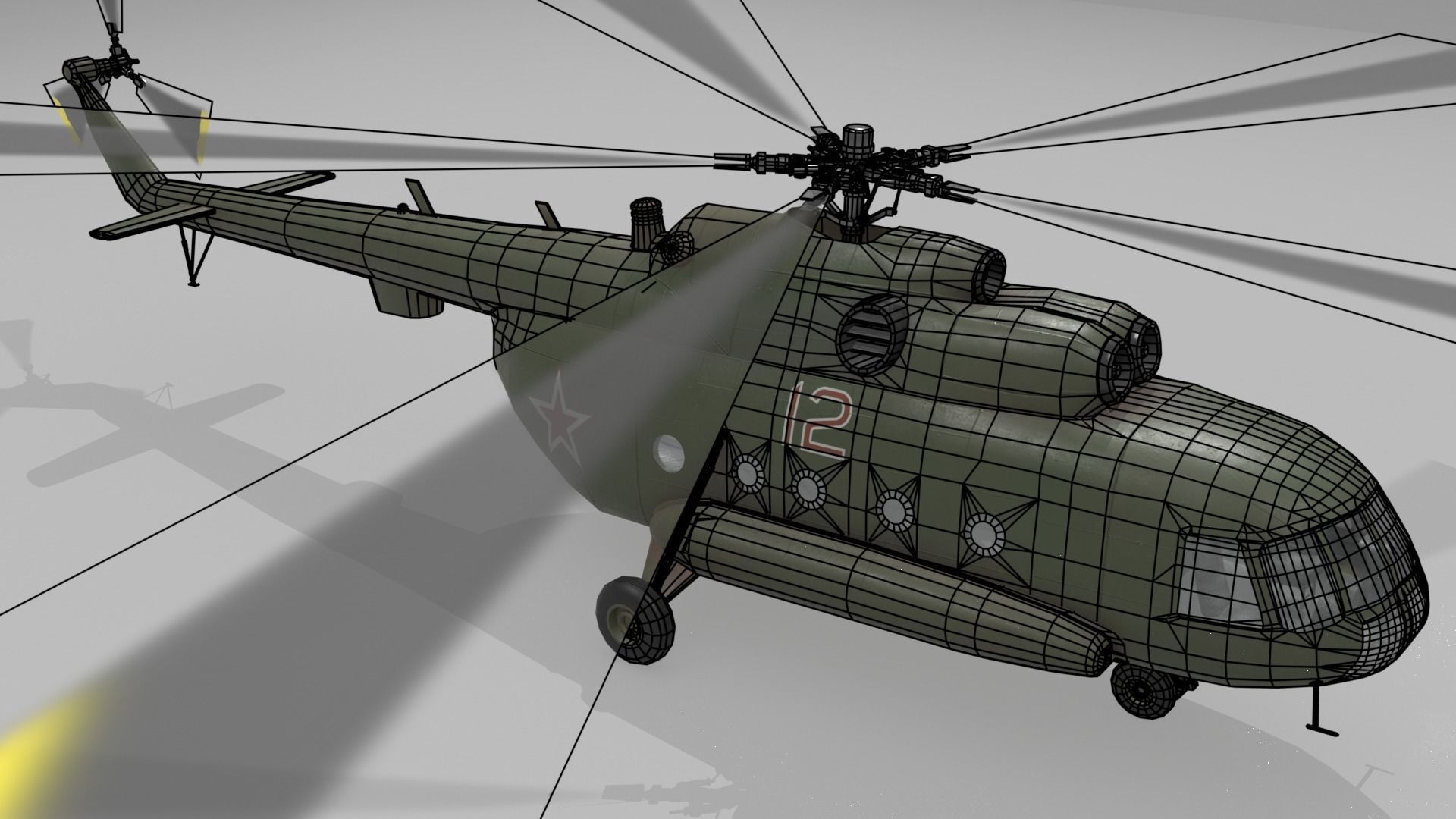 Mil mi 8 low poly animated Low-poly 3D model_2