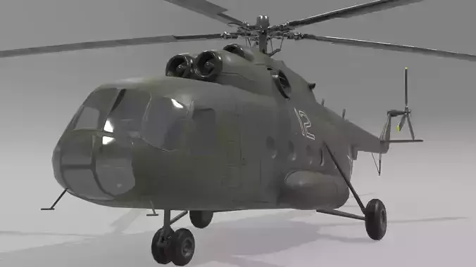 Mil mi 8 low poly animated Low-poly 3D model