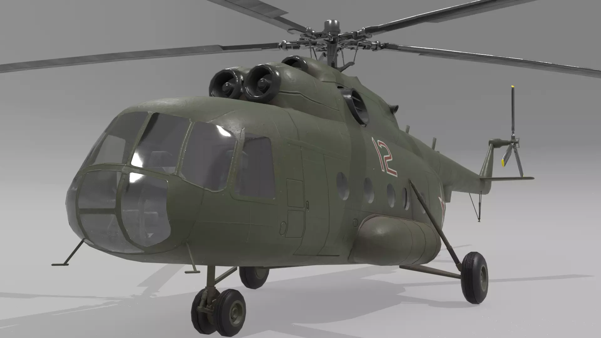 Mil mi 8 low poly animated Low-poly 3D model_0