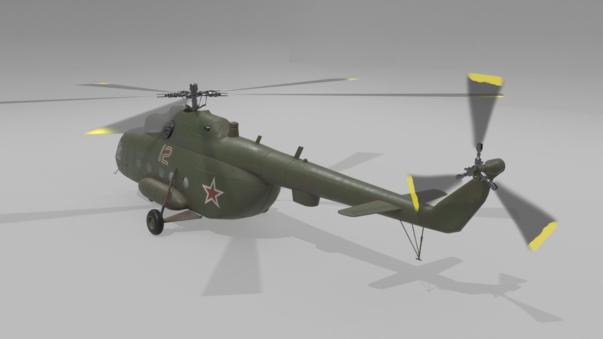 Mil mi 8 low poly animated Low-poly 3D model_4