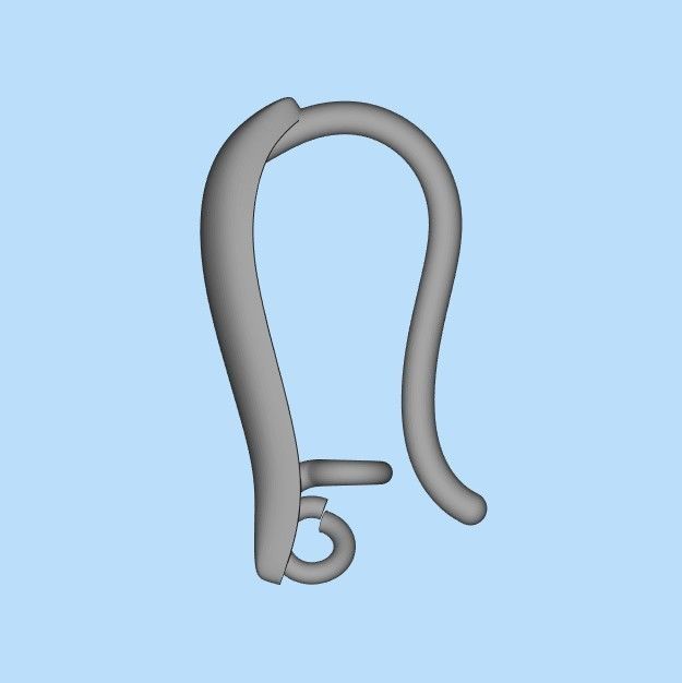 Women earrings with gem 3dm stl vintage 3D print model_23