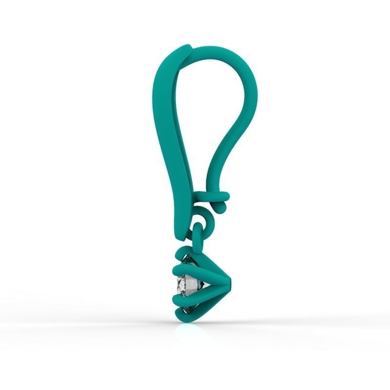 Women earrings with gem 3dm stl vintage 3D print model_18