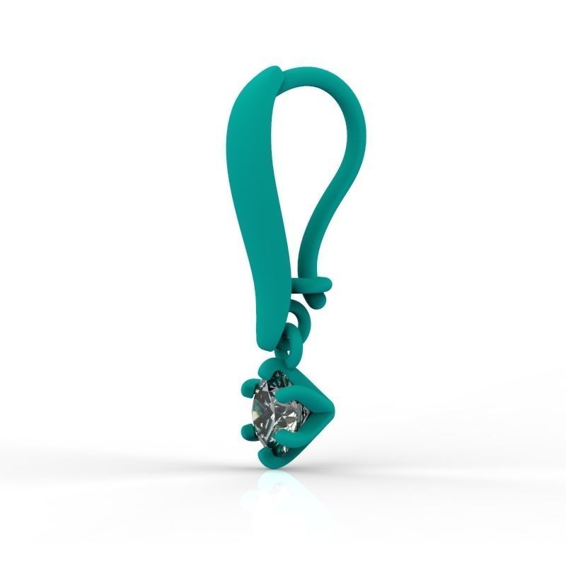 Women earrings with gem 3dm stl vintage 3D print model_17