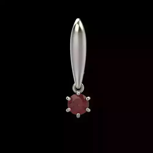 Women earrings with gem 3dm stl vintage 3D print model