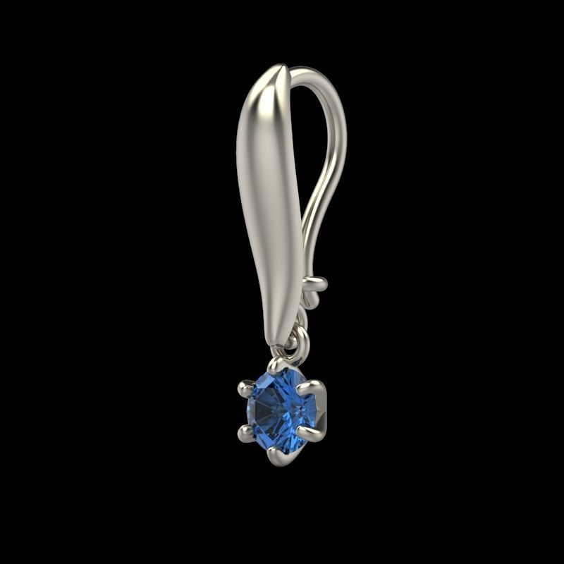 Women earrings with gem 3dm stl vintage 3D print model_6