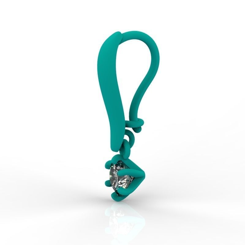 Women earrings with gem 3dm stl vintage 3D print model_22