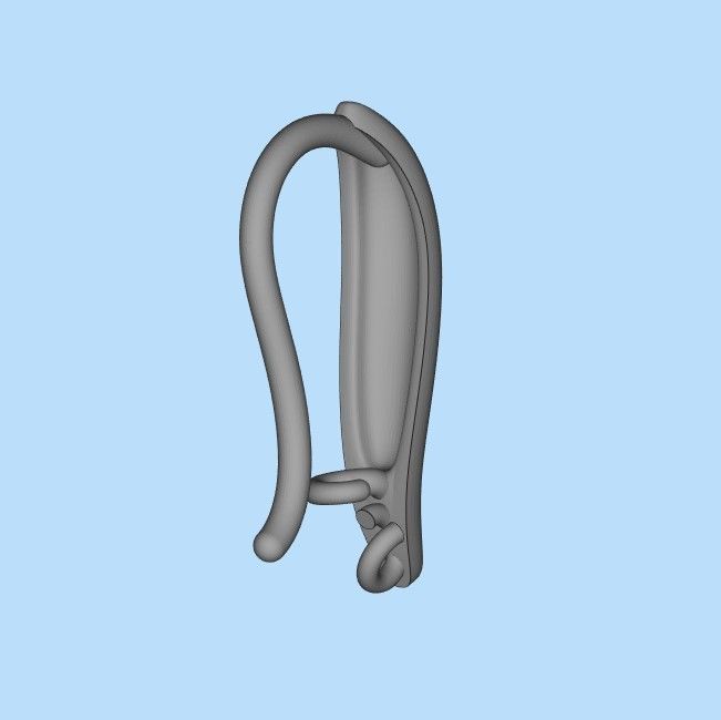 Women earrings with gem 3dm stl vintage 3D print model_24