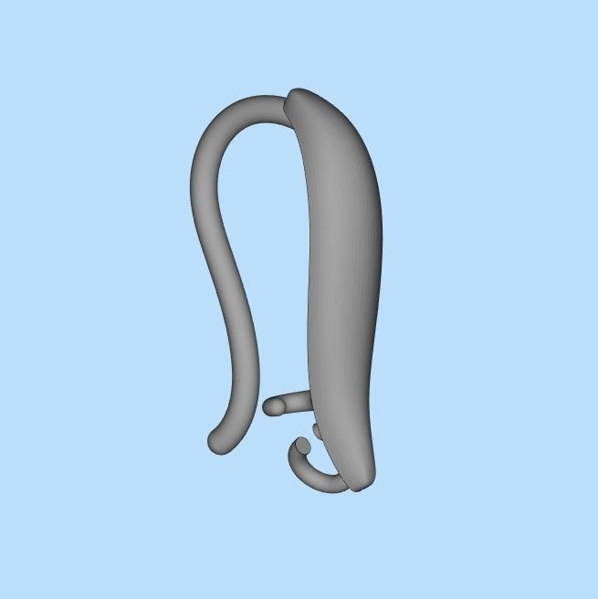 Women earrings with gem 3dm stl vintage 3D print model_25