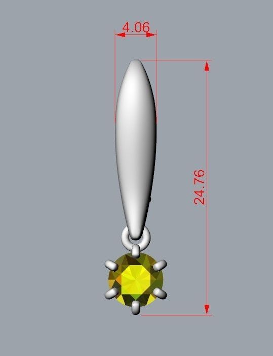 Women earrings with gem 3dm stl vintage 3D print model_31