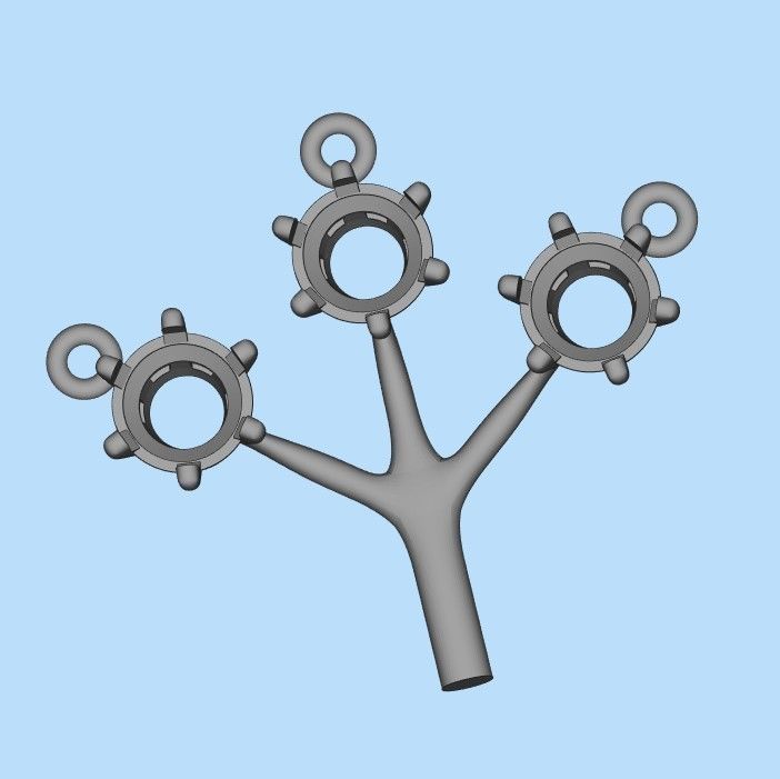 Women earrings with gem 3dm stl vintage 3D print model_28