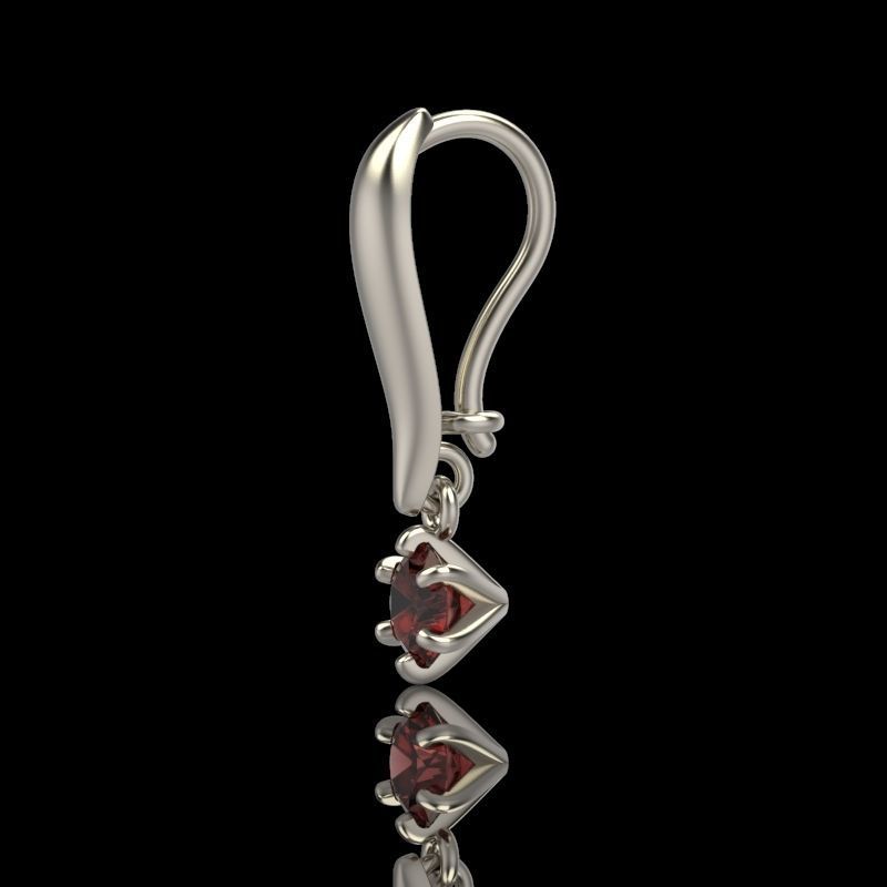 Women earrings with gem 3dm stl vintage 3D print model_2