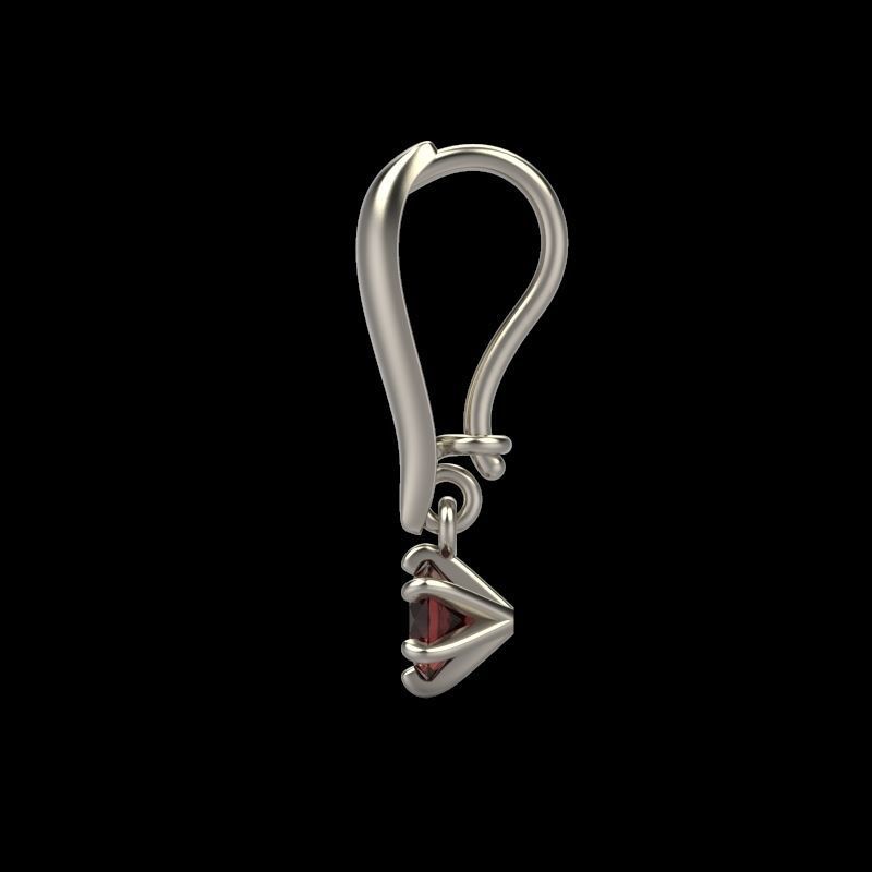 Women earrings with gem 3dm stl vintage 3D print model_3