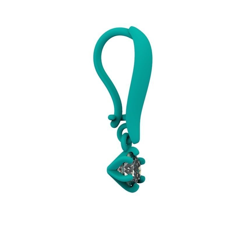 Women earrings with gem 3dm stl vintage 3D print model_19