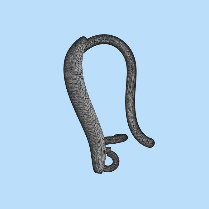 Women earrings with gem 3dm stl vintage 3D print model_35