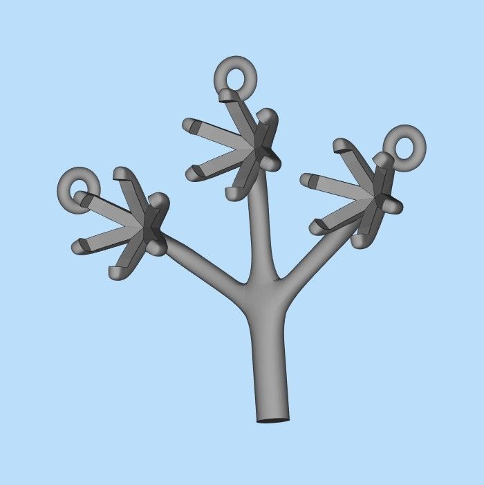 Women earrings with gem 3dm stl vintage 3D print model_29