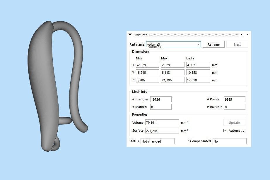 Women earrings with gem 3dm stl vintage 3D print model_27