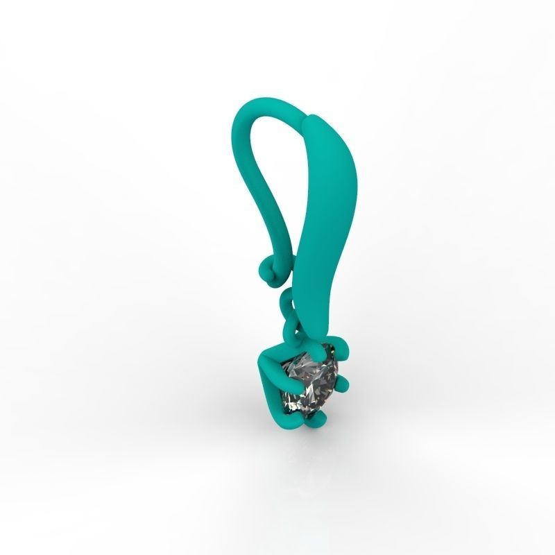 Women earrings with gem 3dm stl vintage 3D print model_21