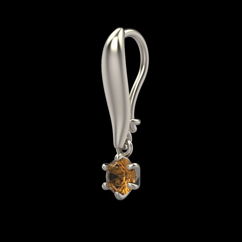 Women earrings with gem 3dm stl vintage 3D print model_7